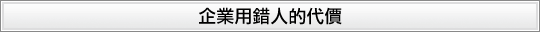 企業用錯人代價